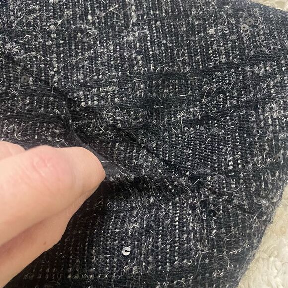 Burberry London Black Gray Plaid Fringe Hem Wool Blend Skirt Size US 10 - Picture 14 of 16